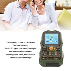 Naroote Senior Mobile Phone, 2G SOS Function ABS Bluetooth Elderly Cell Phone for Indoor (Green)