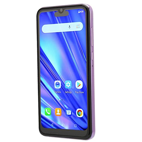 Shanrya 4GB 32GB Phone, IP14 Pro 6.1 Inch Cell Phone Ultra Thin Purple 3 Card Slot Face Recognition for Daily Life (US Plug)