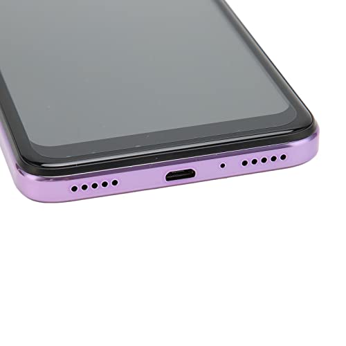 Shanrya 4GB 32GB Phone, IP14 Pro 6.1 Inch Cell Phone Ultra Thin Purple 3 Card Slot Face Recognition for Daily Life (US Plug)