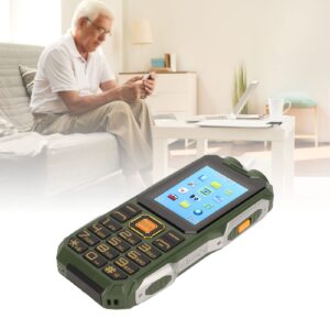 TUORE Large Button Elderly Mobile Phone, 1.3MP ABS Senior Mobile Phone SOS Function 2G Calculator for Outdoor (Green)