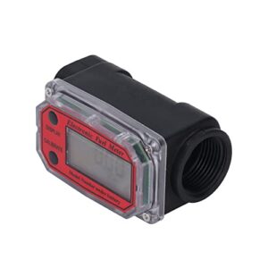 Turbine Flow Meter Modular Design High Precision Digital Display Lithium Battery Fuel Gauge for Gas Station Equipment (Red)