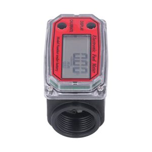 Turbine Flow Meter Modular Design High Precision Digital Display Lithium Battery Fuel Gauge for Gas Station Equipment (Red)