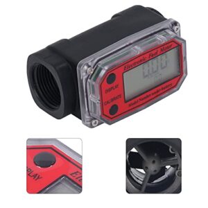 Turbine Flow Meter Modular Design High Precision Digital Display Lithium Battery Fuel Gauge for Gas Station Equipment (Red)