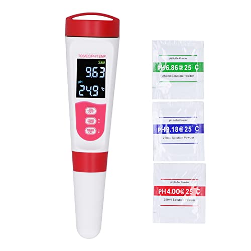 Digital Water Tester 4 in 1 Multifunctional Water Test Pen for Temperature TDS EC Acid Base Testing