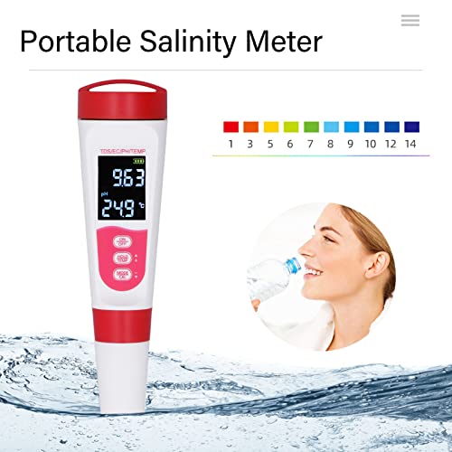 Digital Water Tester 4 in 1 Multifunctional Water Test Pen for Temperature TDS EC Acid Base Testing