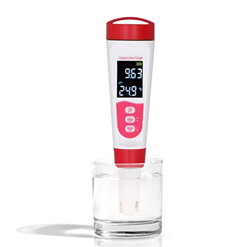 Digital Water Tester 4 in 1 Multifunctional Water Test Pen for Temperature TDS EC Acid Base Testing