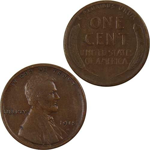 1915 S Lincoln Wheat Cent F Fine Penny 1c Coin SKU:I4224