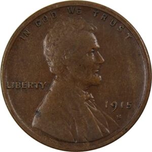 1915 S Lincoln Wheat Cent F Fine Penny 1c Coin SKU:I4224