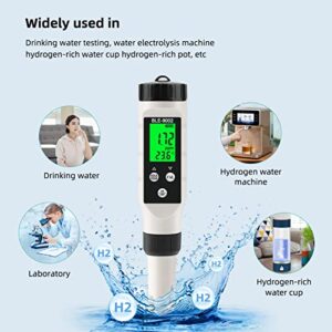 TOPINCN Water Quality Tester, ABS Chemicals & Water Testing Products Test Strips H2 Meter Hydrogen Tester ±0.5℃ Accuracy High Sensitivity Probe LCD Backlit with ATC for Aquariums