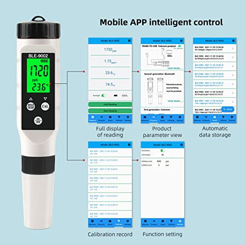 TOPINCN Water Quality Tester, ABS Chemicals & Water Testing Products Test Strips H2 Meter Hydrogen Tester ±0.5℃ Accuracy High Sensitivity Probe LCD Backlit with ATC for Aquariums
