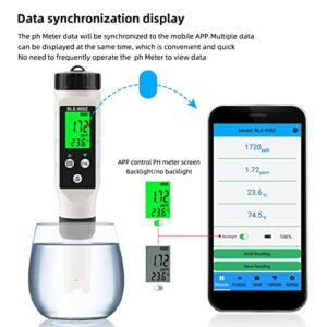 TOPINCN Water Quality Tester, ABS Chemicals & Water Testing Products Test Strips H2 Meter Hydrogen Tester ±0.5℃ Accuracy High Sensitivity Probe LCD Backlit with ATC for Aquariums