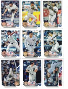 new york yankees / 2023 topps (series 1 and 2) team set with (20) cards! ***includes (3) additional bonus cards of former yankees greats don mattingly, mark teixeira and bernie williams! ***