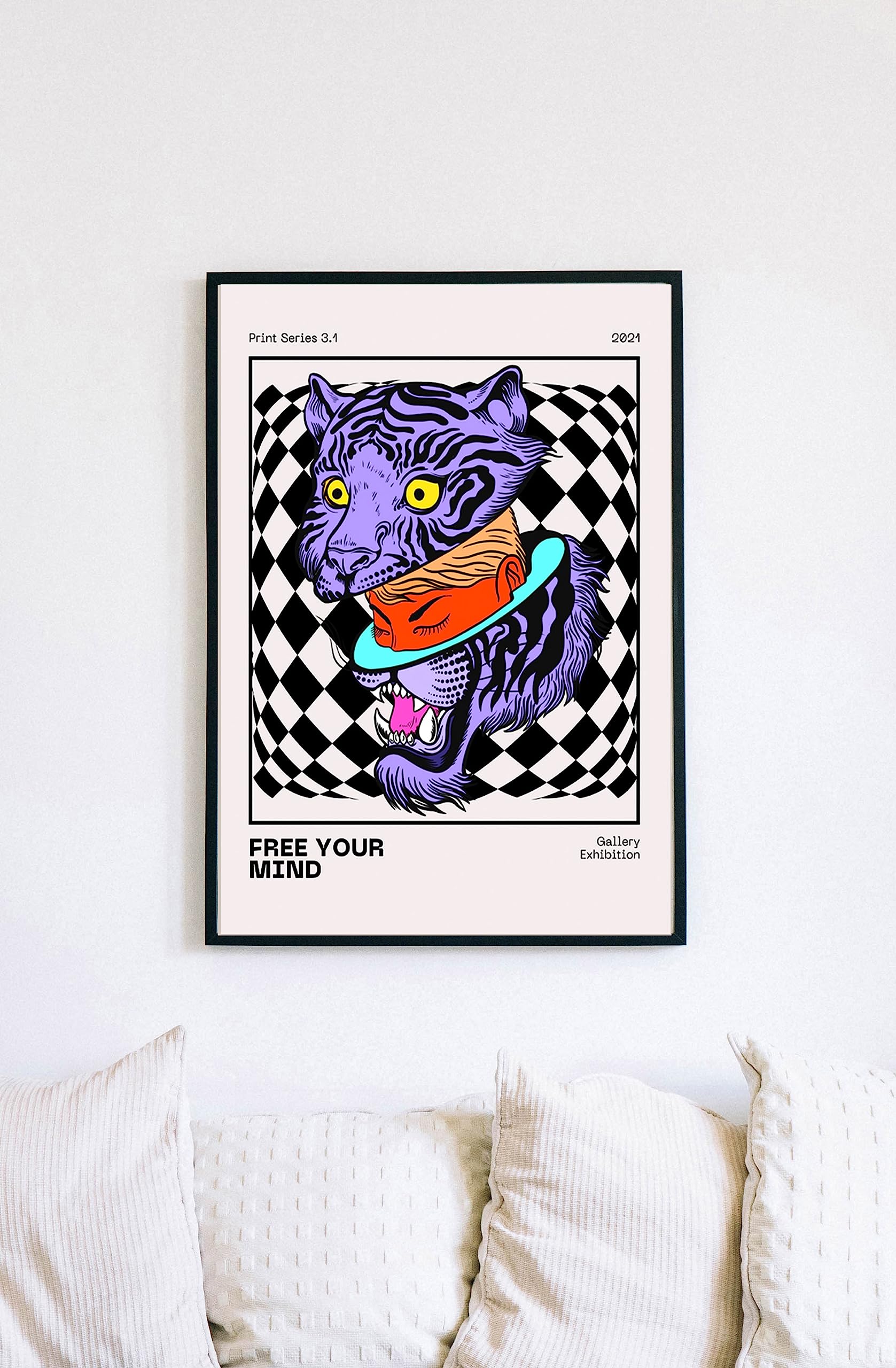 Retro Art Prints - (11" x 14") Ready to Frame Set of 4 Eye Catching Poster Prints - Home Decor/Bedroom/Kitchen/Dorm - By Printer's Row & Co.