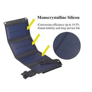 10 Wa-tts Solar Panel High-Efficiency Module Monocrystalline Technology Work Mountain Climbing and Camping Outdoor Sports (17.3x6.5in)