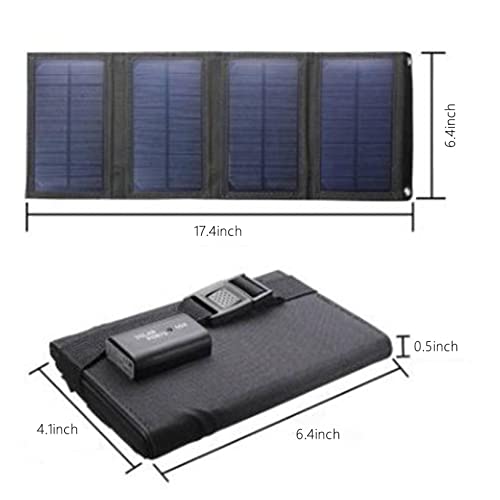 10 Wa-tts Solar Panel High-Efficiency Module Monocrystalline Technology Work Mountain Climbing and Camping Outdoor Sports (17.3x6.5in)