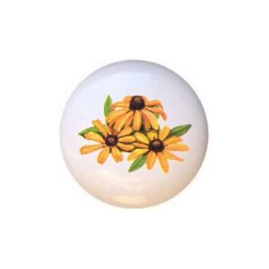 wildflowers wild flowers buttercup daisy forget-me-not iris morning glory violets wild rose lily geranium decorative ceramic dresser drawer pulls cabinet cupboard knobs… (black-eyed susan)