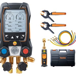 Testo HVAC Measurement Kit with Digital Manifold, Pipe Thermometers, Micron Gauge and Nut Driver