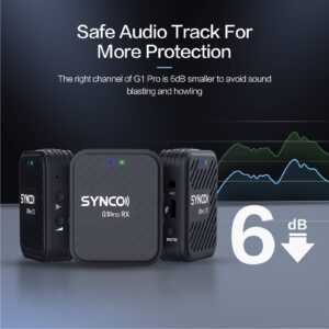 Synco G1 A2 PRO Camera Microphone Wireless Lavalier Mic with Charging Case for Phone Smartphone Type-c Professional Studio YouTube Charging (Synco G1 A2 Pro)