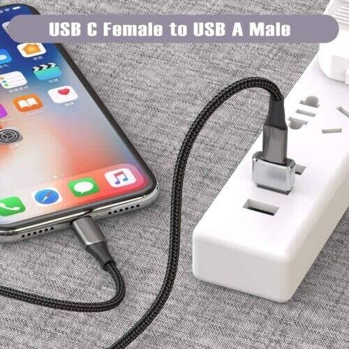 USSPO 4 Pack USB C to USB Adapter USB to Type C 3.0 A Male Adapter Charge Converter Laptops & Phones OTG Connector (Black)
