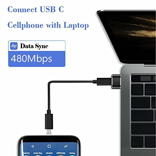 USSPO 4 Pack USB C to USB Adapter USB to Type C 3.0 A Male Adapter Charge Converter Laptops & Phones OTG Connector (Black)