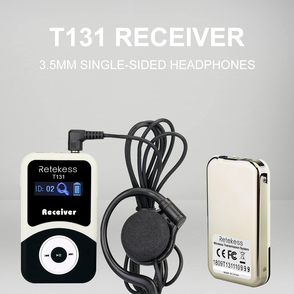 Case of 1 Transmitter 10 Receivers, Retekess T130 Tour Guide System, Assisted Listening Devices,with Retekess TT123 Wireless Microphone, Translation Devices for Church