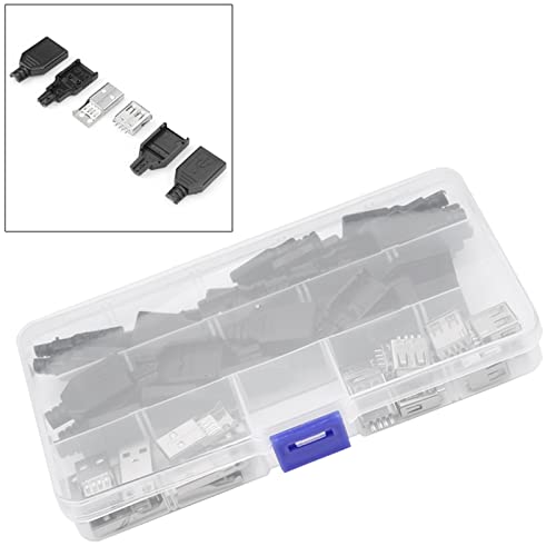 Boxwizard 20pcs/set Type A 2.0 USB Port 4 Pin Socket Adapter with Black Plastic Housing