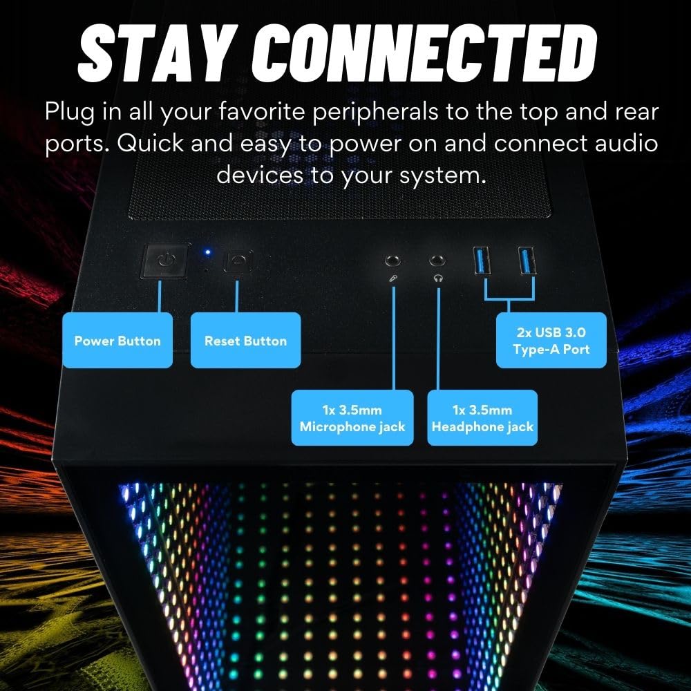 Empowered PC Continuum Micro Gaming Desktop - NVIDIA GeForce RTX 3080 (~ 4070), Intel 12-Core i7-12700KF, 32GB DDR5 RAM, 512GB NVMe SSD + 2TB HDD, Wifi 6, Windows 11 - Liquid Cooled RGB Gamer Computer