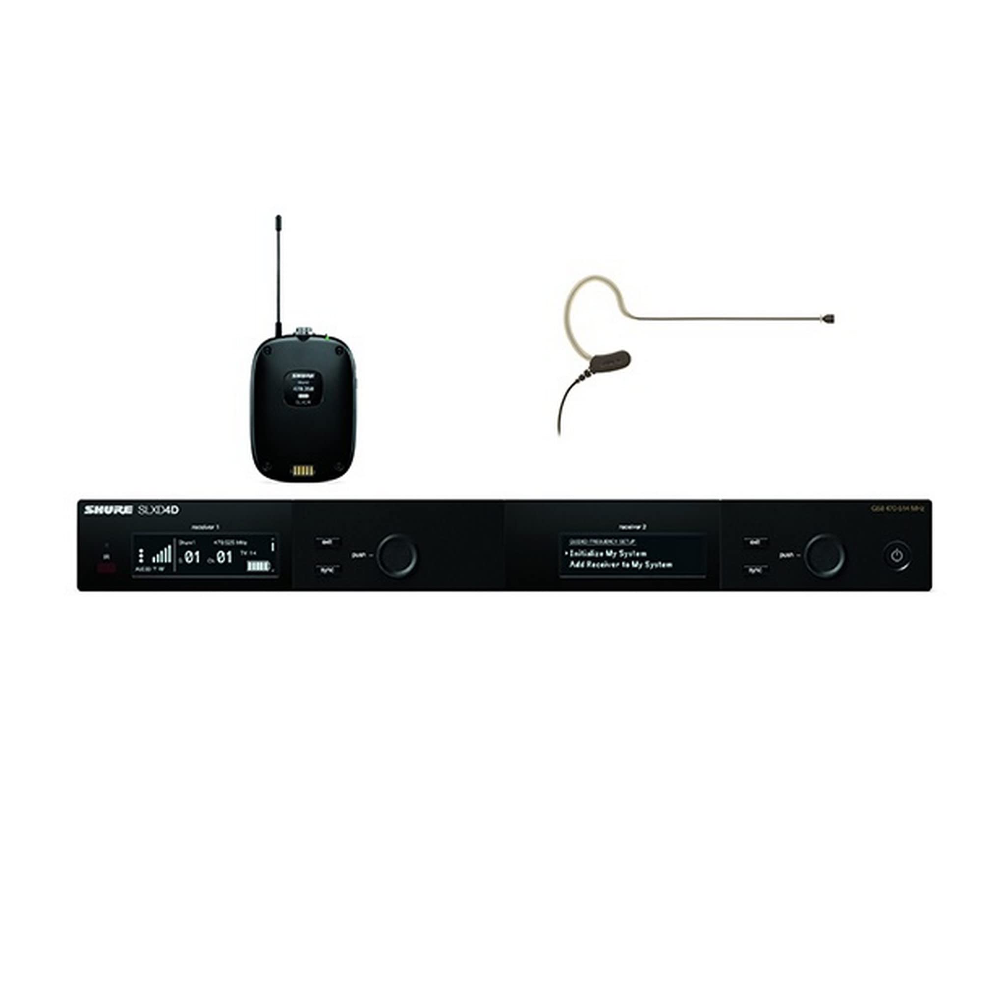 Shure SLXD14D/MX153 Omnidirectional Headworn Wireless Microphone System, Black, H55 514-558 MHz