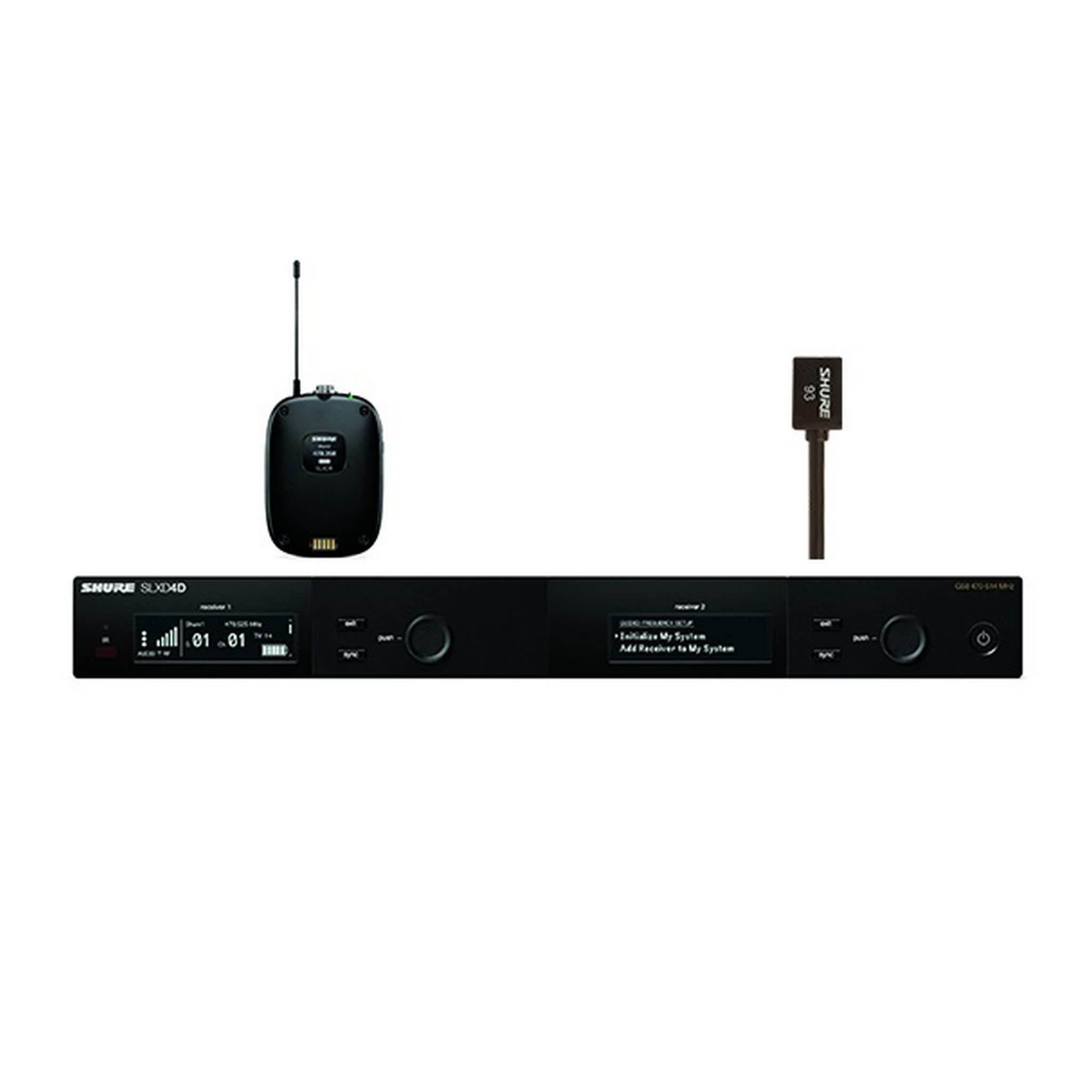 Shure SLXD14D/WL93 Omnidirectional Lavalier Wireless Microphone System, J52 558-601.575/614-615.800 MHz