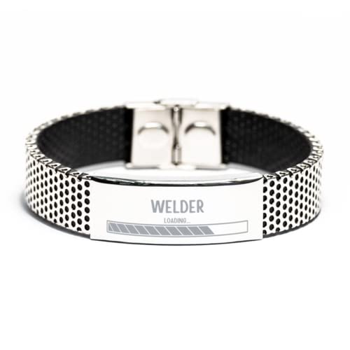 Welder Loading in Progress, Welder Stainless Steel Bracelet Gift, Funny Future Welder Graduation Gifts