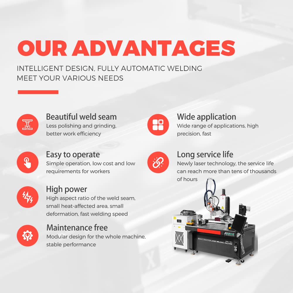 ZAC Platform 1500W Automatic Fiber Laser Welding Machine 220V Manipulator Laser Platform Welder for Metal Stainless Steel Three-axis Automatic Welding External Chiller (DLW-1500-VI)