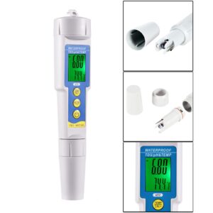 BUZHI pH & / Temp Meter, Mini Professional 3 in 1 Water Quality Tester Multi-Parameter Water Quality Monitor pH & Meter Acidometer Water Quality Analysis Device