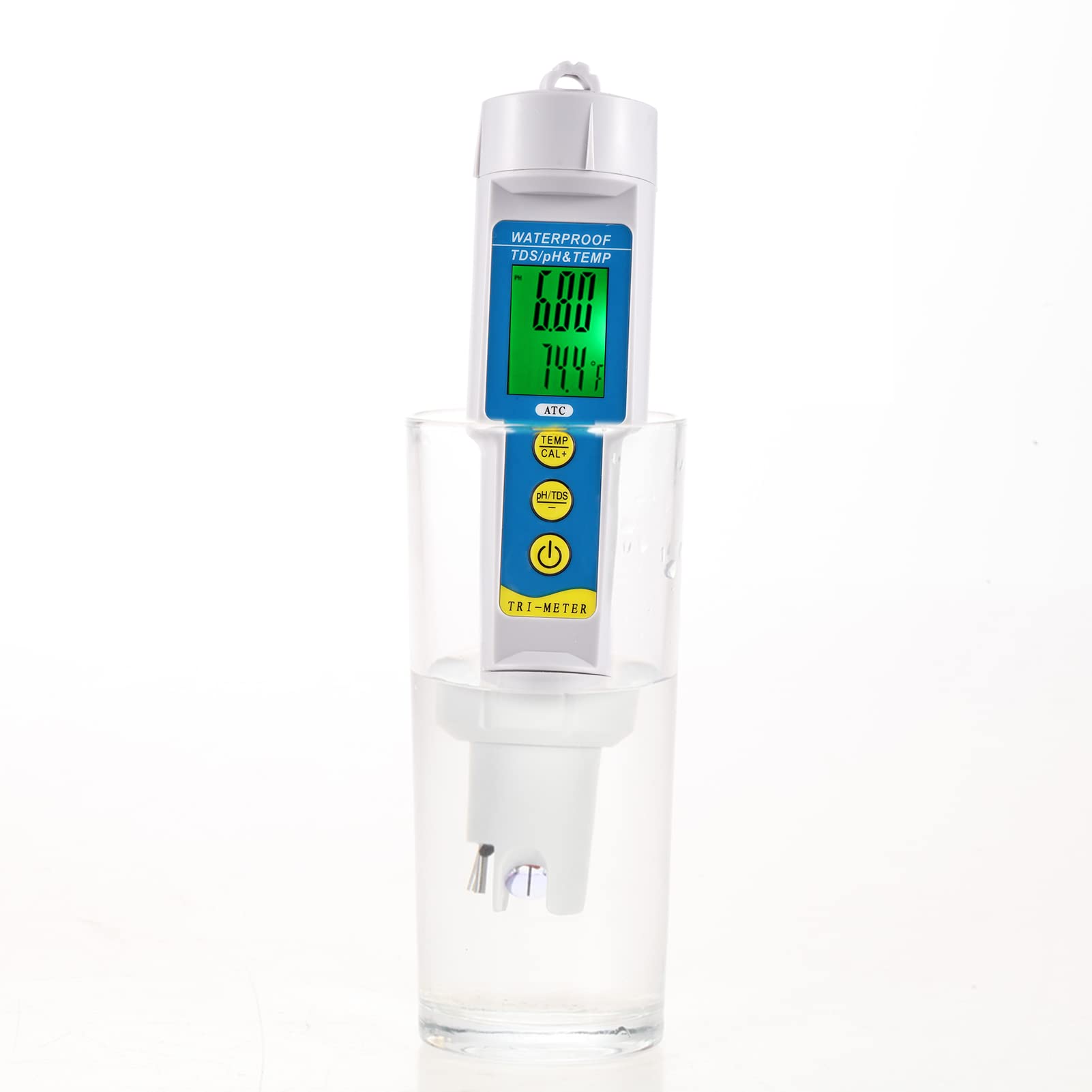 BUZHI pH & / Temp Meter, Mini Professional 3 in 1 Water Quality Tester Multi-Parameter Water Quality Monitor pH & Meter Acidometer Water Quality Analysis Device