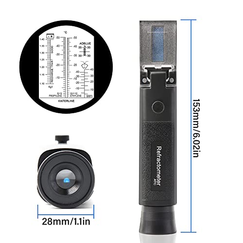 BUZHI Car Freeze Refractometer, Car Freeze Refractometer Multifunctional Auto Coolant Tester Urea Propylene Glycol Glycol Detergent Battery Liquids Test Device