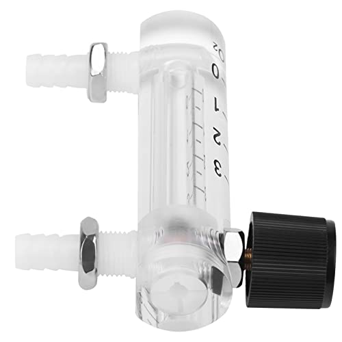 Gas Flowmeter, 0-3LPM Flow Meter Acrylic Transparent Gas Regulator with Control Valve for Measuring Controlling Oxygen Air Gas