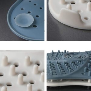 Bathroom Drain Cover, Hair Catcher Drain Strainer Covers for Shower, Swirl Square Silicone Bathtub Hair Stopper for Bathroom Kitchen, Bathtub Sink Strainer Filter with Suction Cups