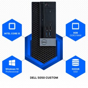 RGB Desktop Computer | 7th Gen Intel i5 (3.2) | 8GB DDR4 RAM | 500GB SSD Solid State | Windows 10 Professional | 22in LCD Monitor | Perfect Family Computer (Renewed)