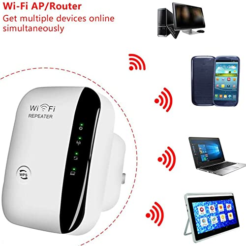 300Mbps WiFi Long Range Amplifier Booster Extender - Wireless Internet Repeater Long Range Amplifier with Ethernet Port Access Point - for Home Hotels Apartments Indoor Office