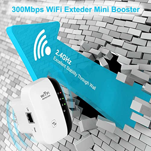 300Mbps WiFi Long Range Amplifier Booster Extender - Wireless Internet Repeater Long Range Amplifier with Ethernet Port Access Point - for Home Hotels Apartments Indoor Office