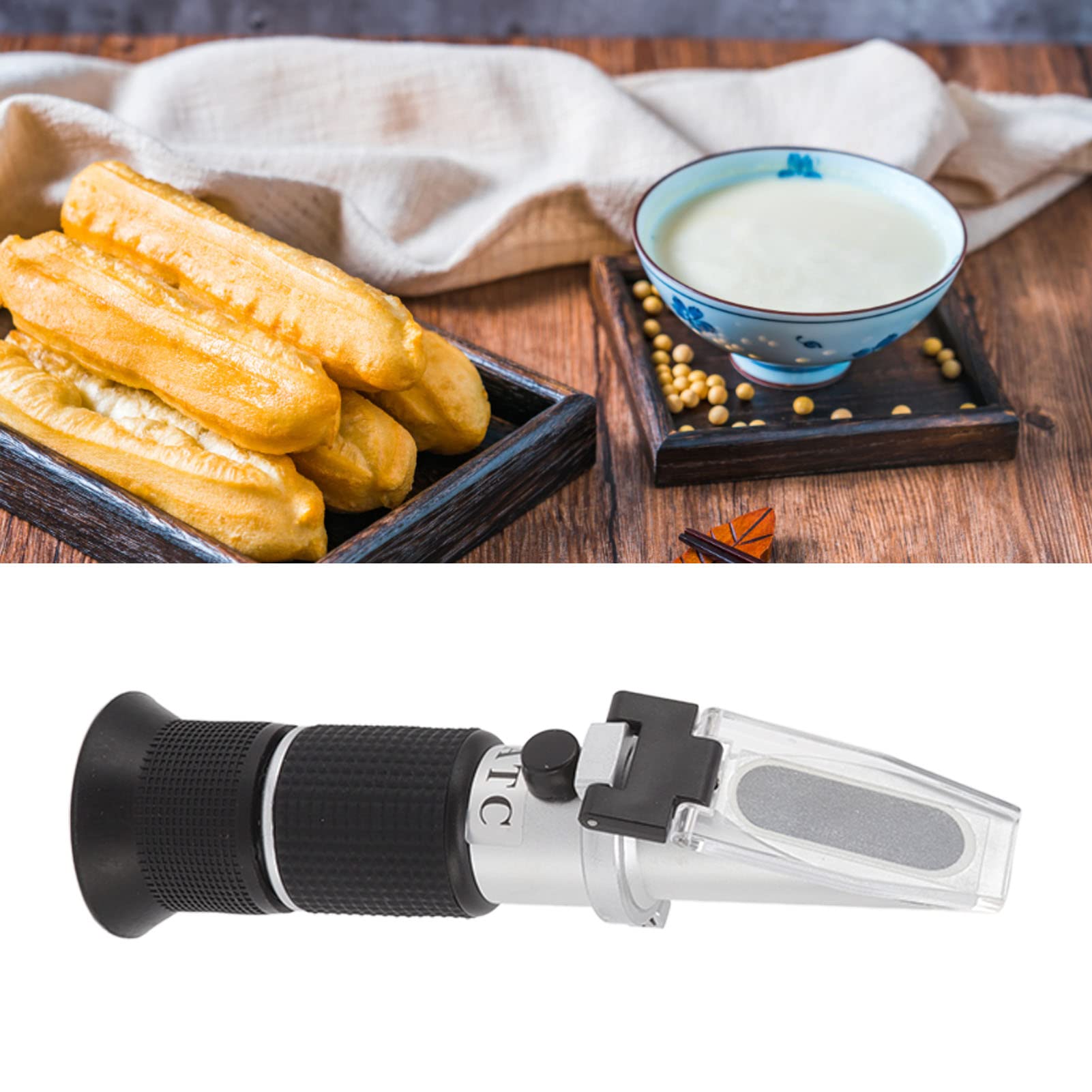 Brix Meter Refractometer, Efficient Portable 0‑80% Easy To Use Sugar Content Hydrometer Accurate Adjustable Lens for Industry for Fruit