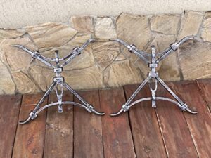 a set of 2 table legs, hand forged table legs