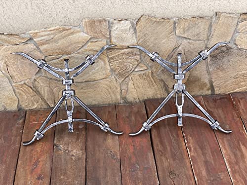 A set of 2 table legs, hand forged table legs