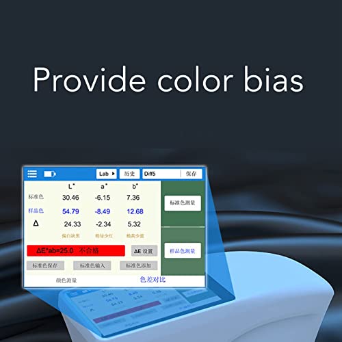 Spectrophotometer, Color Difference Tester Whiteboard Calibration Strong Analysis Accurate 3.5in Touch Screen for Whiteness Yellowness