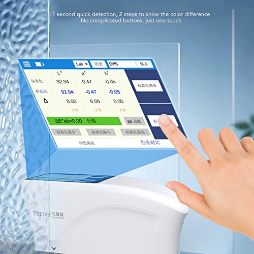 Spectrophotometer, Color Difference Tester Whiteboard Calibration Strong Analysis Accurate 3.5in Touch Screen for Whiteness Yellowness