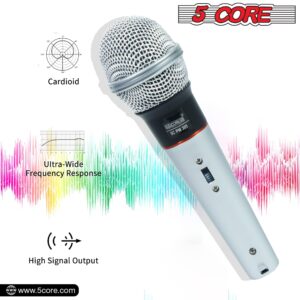 5 CORE Karaoke Microphone Dynamic Vocal Handheld Mic Pair Cardioid Unidirectional Microfono w On and Off Switch Includes XLR Audio Cable for Singing, Public Speaking & Parties PM 305 2PCS