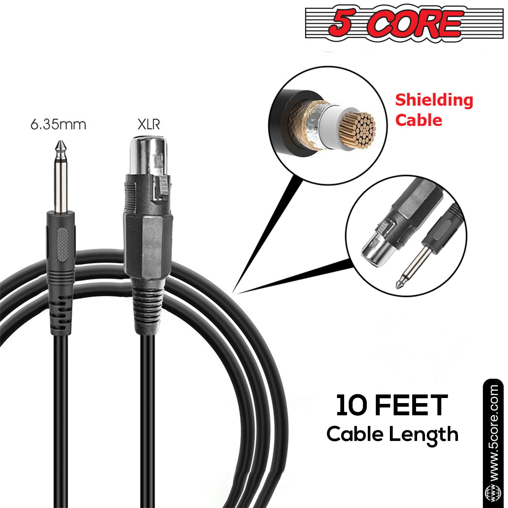 5 CORE Karaoke Microphone Dynamic Vocal Handheld Mic Pair Cardioid Unidirectional Microfono w On and Off Switch Includes XLR Audio Cable for Singing, Public Speaking & Parties PM 305 2PCS