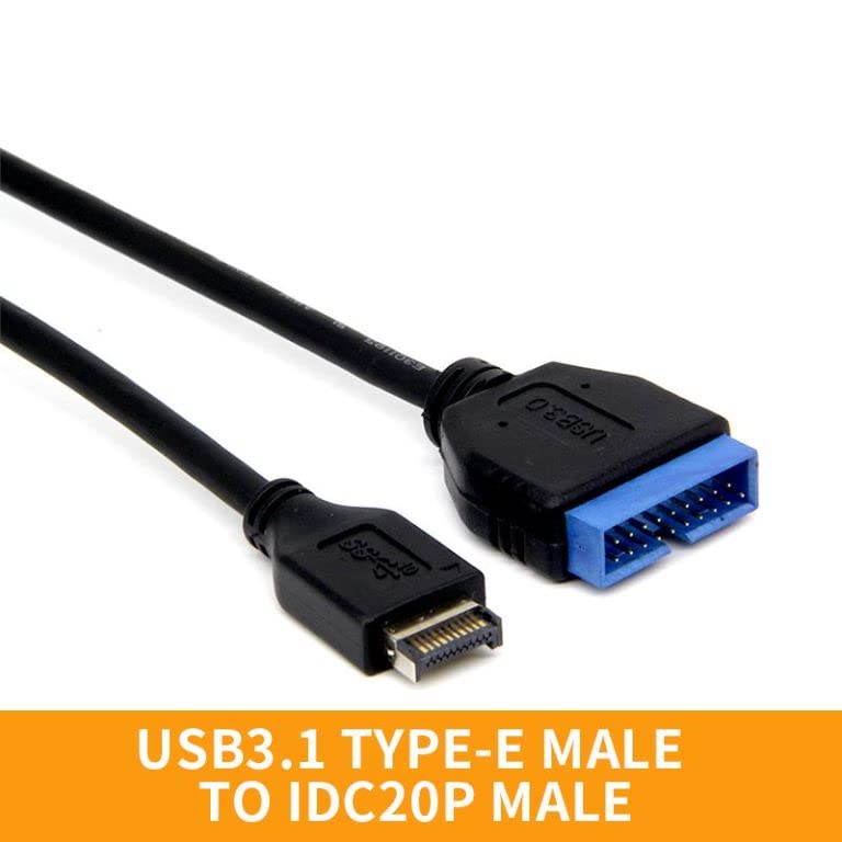 JMT USB 3.1 Adapter Cable Type-E Male to IDC 20P Male USB 3.0 20Pin Extension Cable for Computer Motherboard 30cm (5pcs)