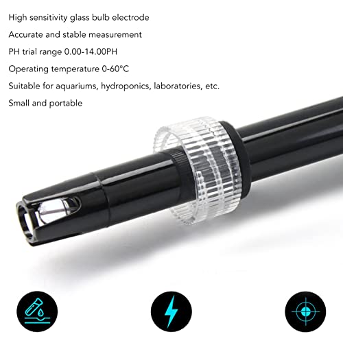 PH Electrode Probe Connector, High Sensitivity BNC Electrode Probe Connector Black Small Portable Easy to Use for Aquariums