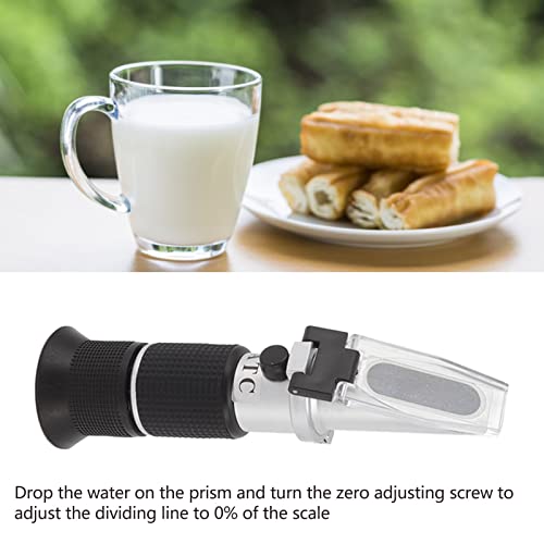 Fruit Sugar Content Measuring Tool, Adjustable Lens Efficient Accurate 0‑80% Portable Brix Tester Refractometer for Home