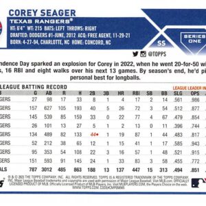 2023 Topps Series 1#315 Corey Seager